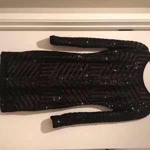 Dress the population long sleeve mini dress